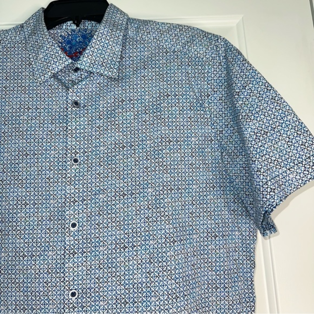 ROBERT‎ GRAHAM MEN'S COTTON-SPANDEX SHORT SLEEVE SHIRT SIZE XL